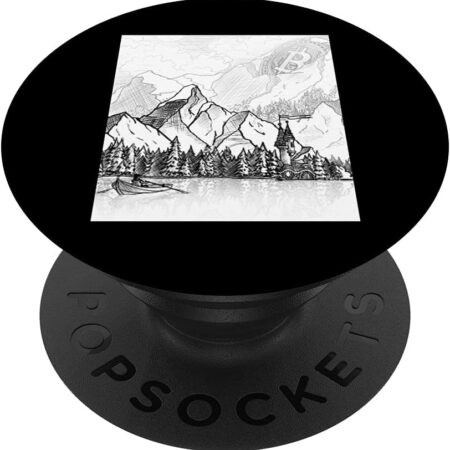 Bitcoin Art Crypto Cryptocurrency Lover Men Women HODL Gift PopSockets Black