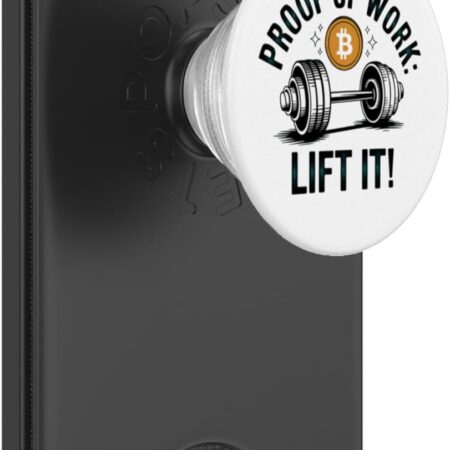 Proof of work: lift it, bitcoin gym life, crypto PopSockets Black