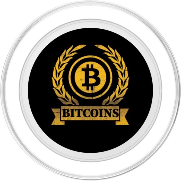 Bitcoin Logo New Crypto Gifts for Men Women PopSockets PopGrip Clear - Image 2