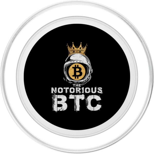 Bitcoin Shirt Gifts Notorious BTC Crown Men Women Crypto PopSockets Clear - Image 2