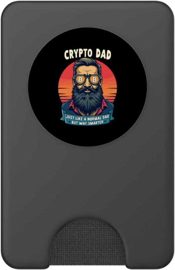 Funny Crypto Dad Gift for Bitcoin Blockchain Lovers PopSockets Black - Image 2