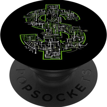 Dollar Sign Gift Money Financial Advisor Crypto Blockchain PopSockets Black