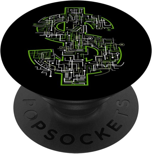 Dollar Sign Gift Money Financial Advisor Crypto Blockchain PopSockets Black
