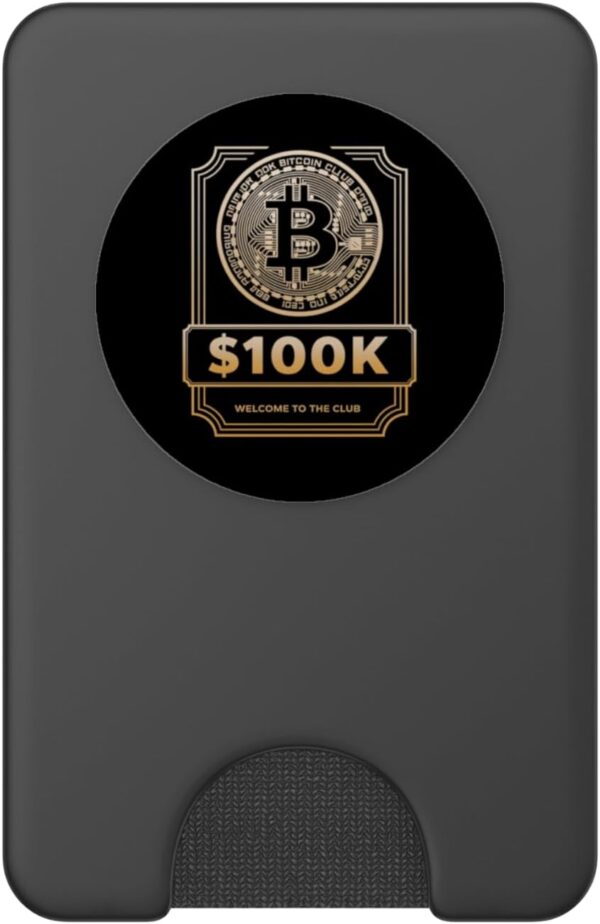Bitcoin 100k welcome to the club, bitcoin crypto PopSockets PopWallet Black - Image 2