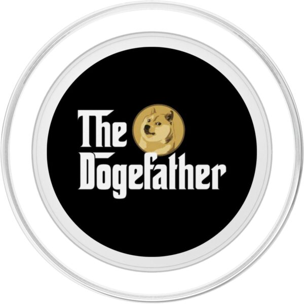Funny The Dogefather Dad Shiba Inu Doge Dogecoin Crypto Meme PopSockets Clear - Image 2