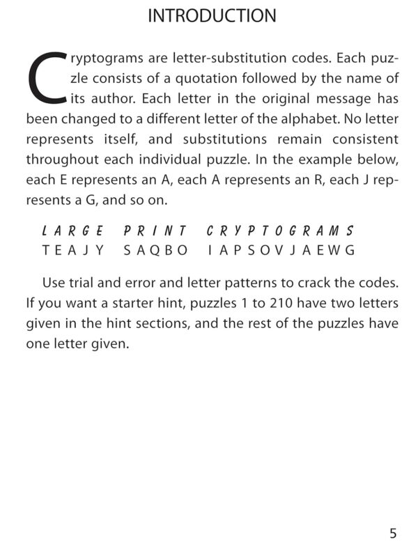 Large Print Cryptograms #2 Spiral-bound – Print, June 16, 2015 - Image 3