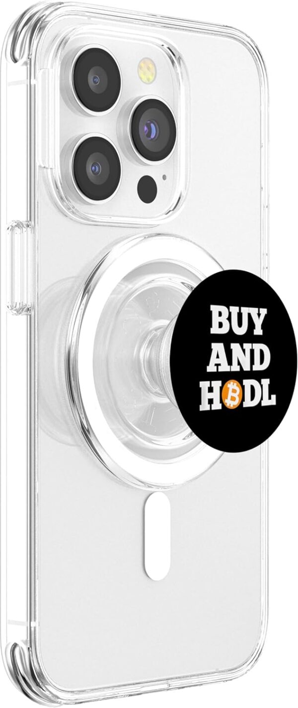 BTC Bitcoin Buy And Hodl Crypto Currency Gifts for Men Women PopSockets Clear - Image 4