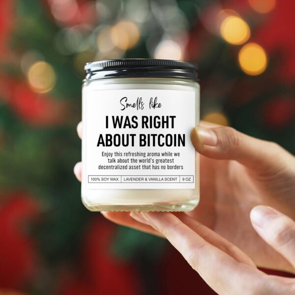 Scented Candle, Bitcoin Merch, Cryptocurrency, Crypto Gifts for Men, White - Image 7