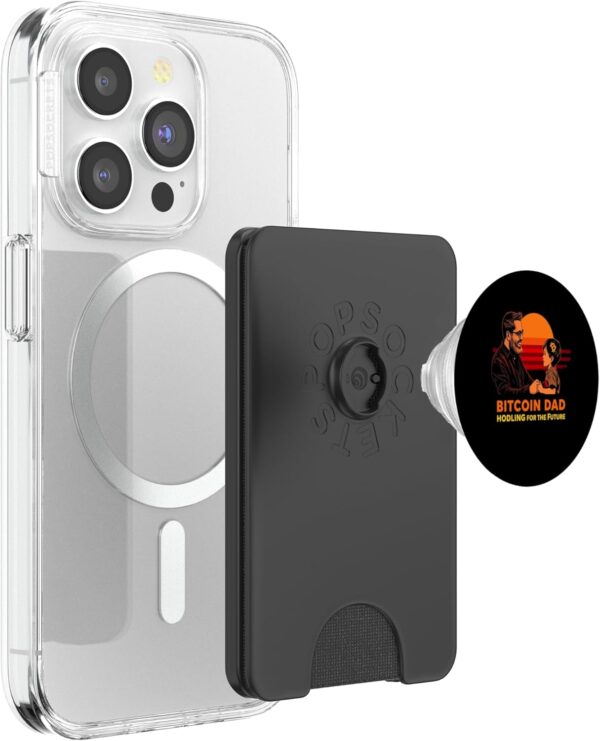 Crypto Dad Design Bitcoin Investor Gift HODL Legend PopSockets Black - Image 3