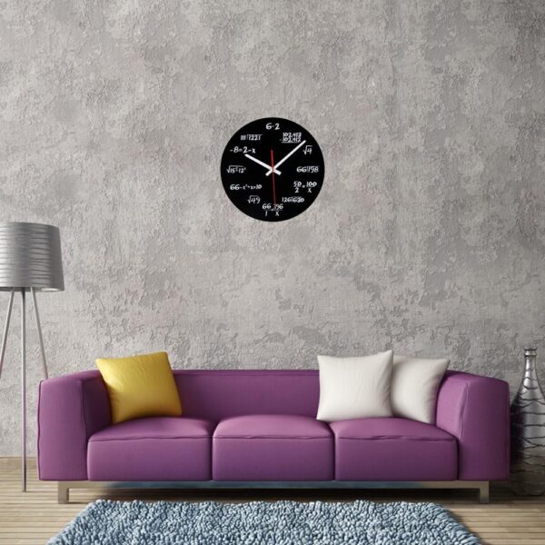 Timelike Unique Wall Clock - Modern Design Novelty Equation Black, White - Image 9
