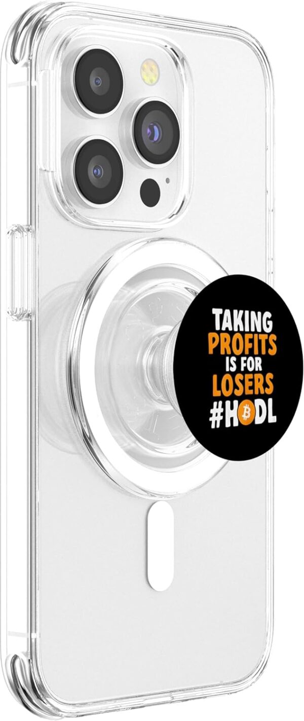 Bitcoin Cryptocurrency BTC Crypto Trader Gifts for Men Women PopSockets Clear - Image 4