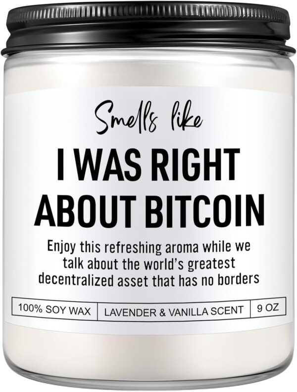Scented Candle, Bitcoin Merch, Cryptocurrency, Crypto Gifts for Men, White