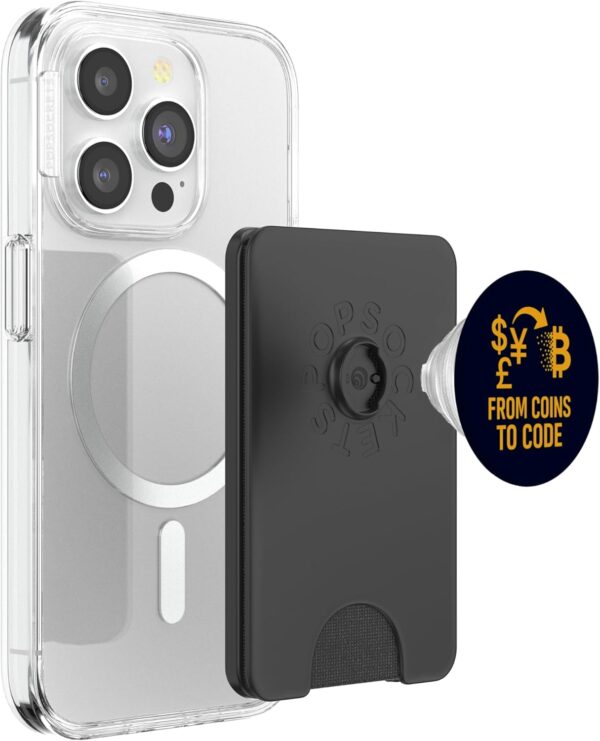 Cryptocurrency From Coins to Code Bitcoin Digital Tech PopSockets Black - Image 3
