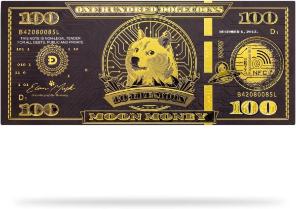 | Dogecoin (Doge) Moon Money | Custom Programmable Physical Crypto Cash |...