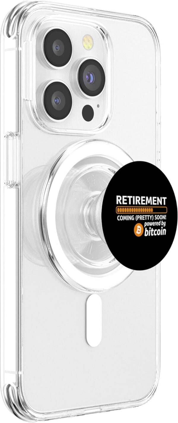 Funny Bitcoin BTC Crypto Retirement Coming Soon Gifts PopSockets Clear - Image 4