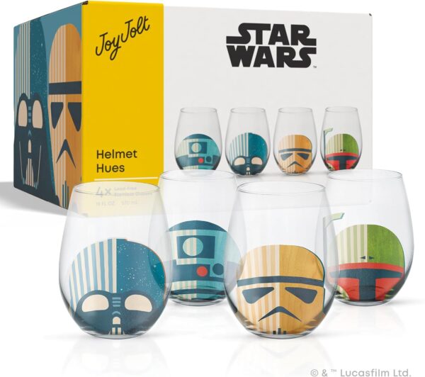 JoyJolt Star Wars™ Helmet Hues Tumblers Stemless Glasses. Set of 4 HH681 - Image 9