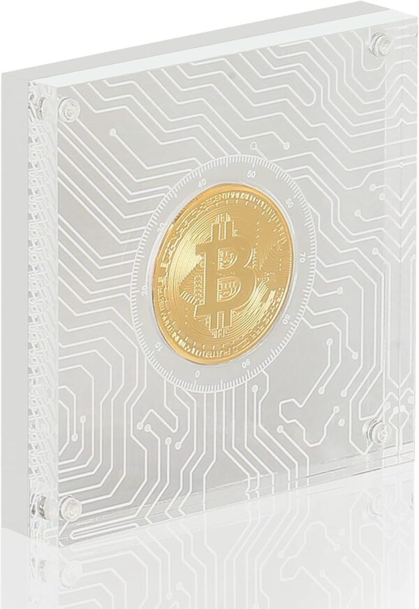 Crypto Coin Set with Display Case Bitcoin Showcase, Physical - Image 2