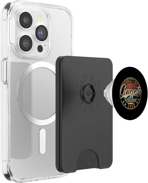 Worlds Best Crypto Trader PopSockets PopWallet for MagSafe Black - Image 3