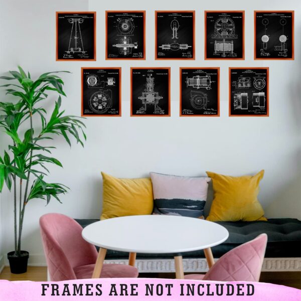 Nikola Tesla Vintage Patent Wall Art - 8" x 10" Unframed Photo, Black, White - Image 3