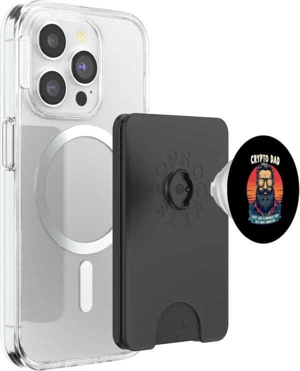 Funny Crypto Dad Gift for Bitcoin Blockchain Lovers PopSockets Black - Image 3