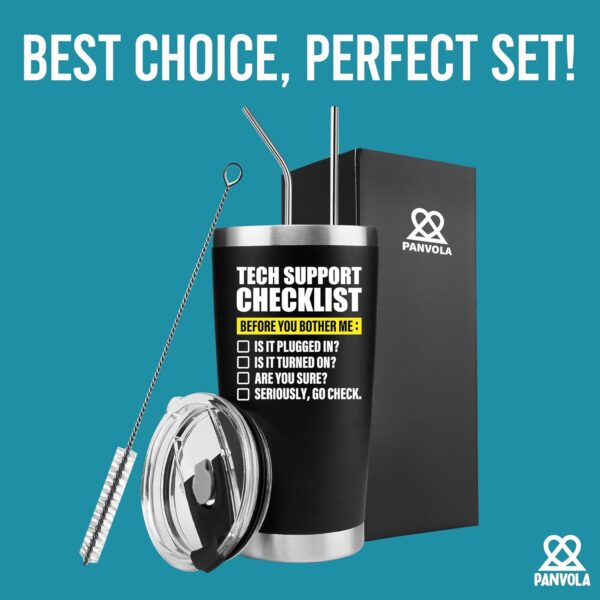Panvola Tech Support Checklist Technical Gifts Computer 20 oz, Black - Image 5