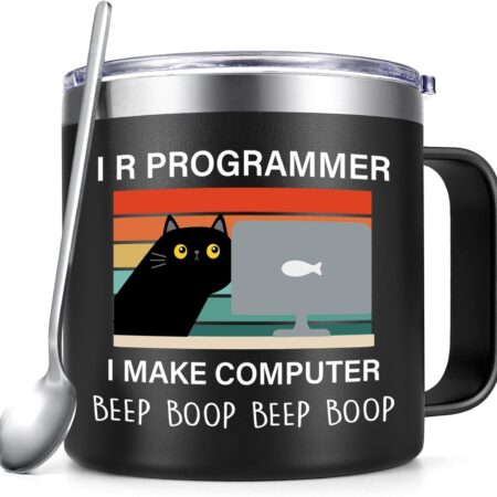 Qtencas Programmer Gifts for Men Women, I R I Make 1-Black
