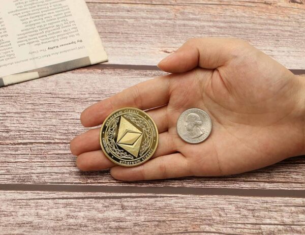 Gold Ethereum Coins Token Set with Velvet Coin Box etc & Btc - Image 5