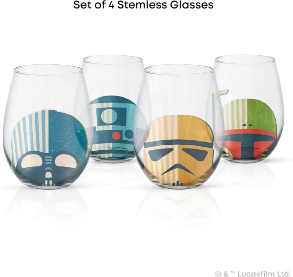 JoyJolt Star Wars™ Helmet Hues Tumblers Stemless Glasses. Set of 4 HH681 - Image 8