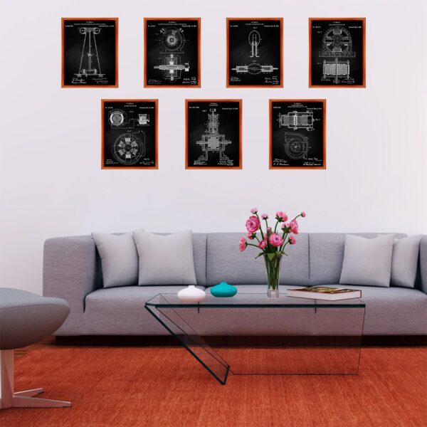 Nikola Tesla Vintage Patent Wall Art - 8" x 10" Unframed Photo, Black, White - Image 7