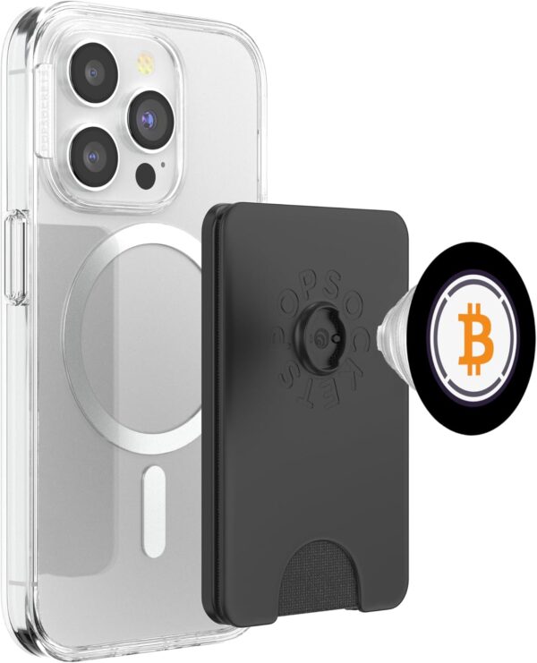 Wrapped Bitcoin WBTC Crypto Trader Gift White Colors PopSockets Black - Image 3