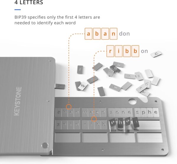 KEYSTONE Crypto Seed Storage, Cryptosteel Capsule Metal Keystone Tablet - Image 2