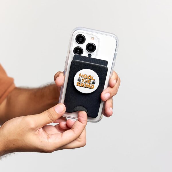 HODL the grind, bitcoin gym life, crypto PopSockets PopWallet Black - Image 5