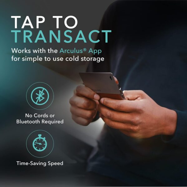Arculus Crypto Cold Storage Wallet, Secure Bitcoin & Ethereum New Silver - Image 7