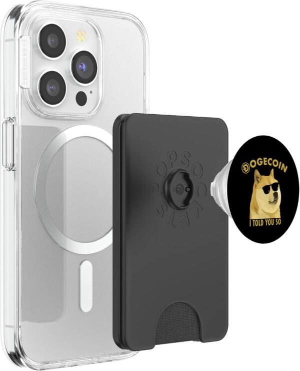 Funny Dogecoin I Told You So Crypto Doge Cryptocurrency Meme PopSockets Black - Image 3