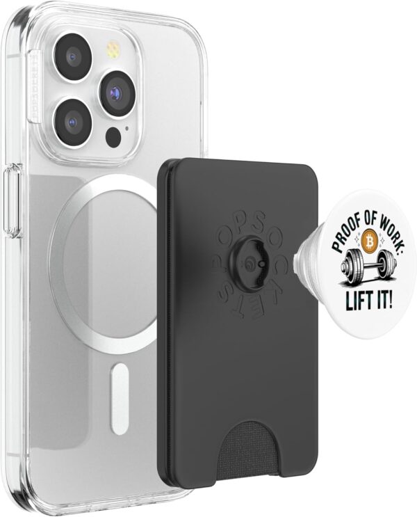Proof of work: lift it, bitcoin gym life, crypto PopSockets Black - Image 3
