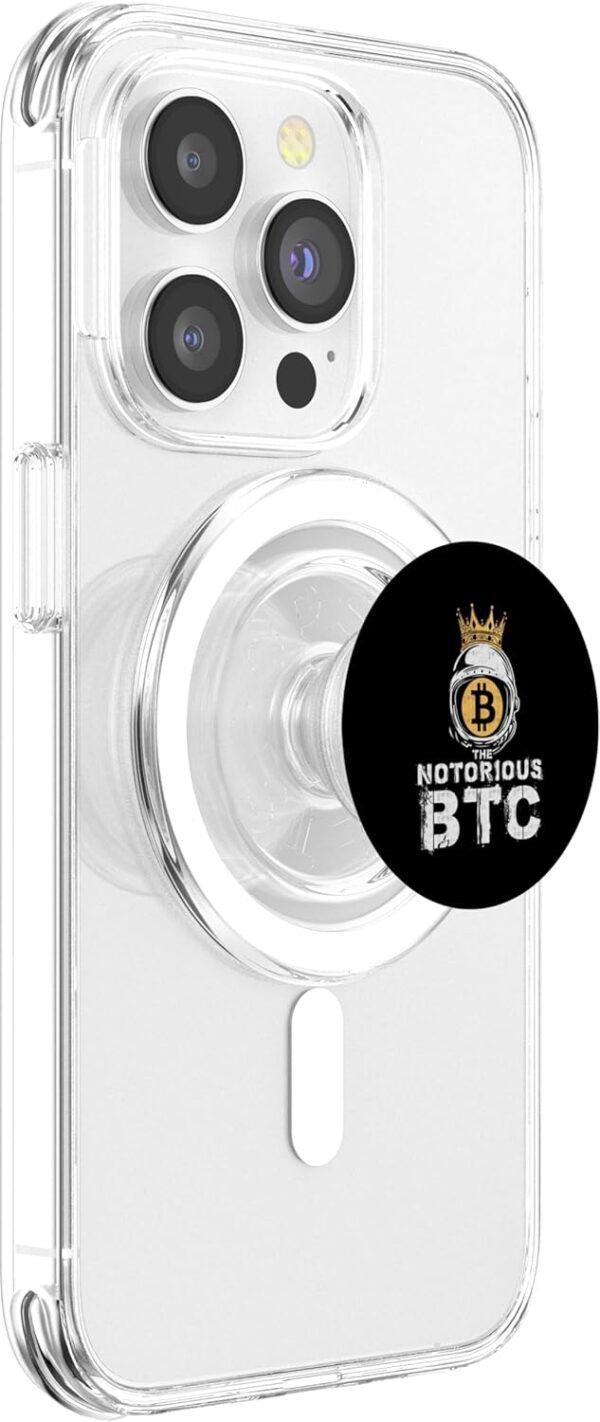 Bitcoin Shirt Gifts Notorious BTC Crown Men Women Crypto PopSockets Clear - Image 4