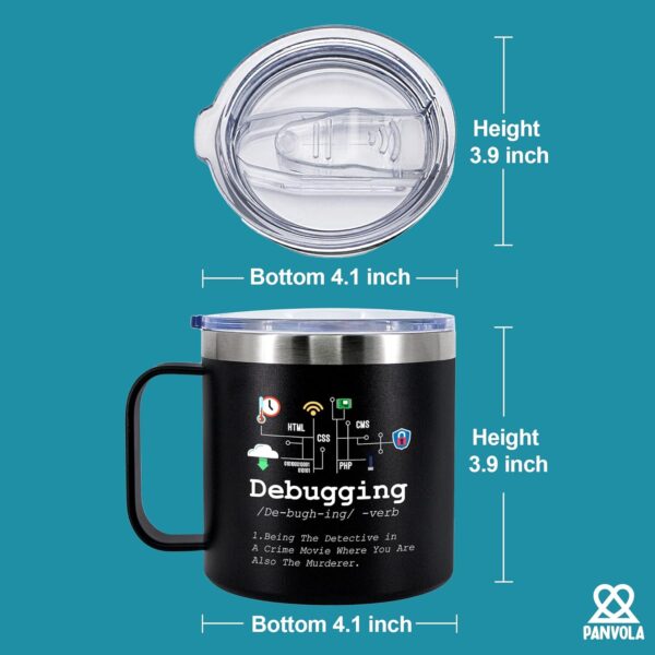 Panvola Debugging Definition Computer Programmer Student Teacher 14 oz, Black - Image 5
