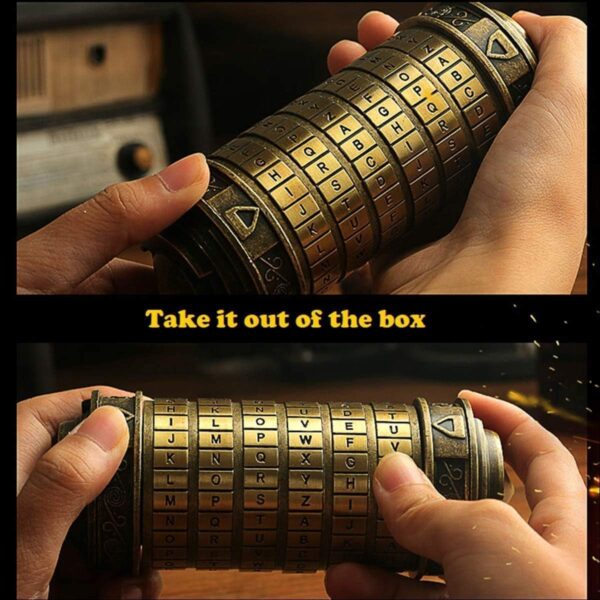 Unique Valentines Gift Cryptex Da Vinci Code Mini Lock Puzzle Bronze - Image 2