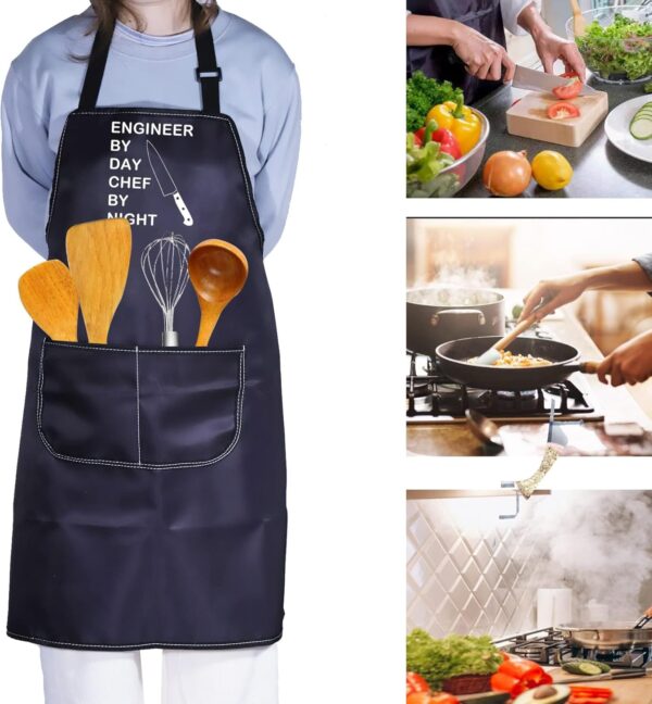 PXTIDY Funny Engineer Gift Kitchen Apron Cooking Lover By Black - Image 6