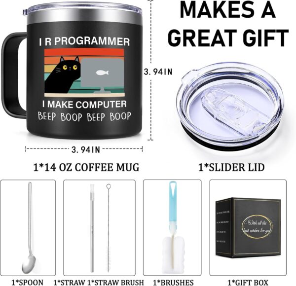 Qtencas Programmer Gifts for Men Women, I R I Make 1-Black - Image 6