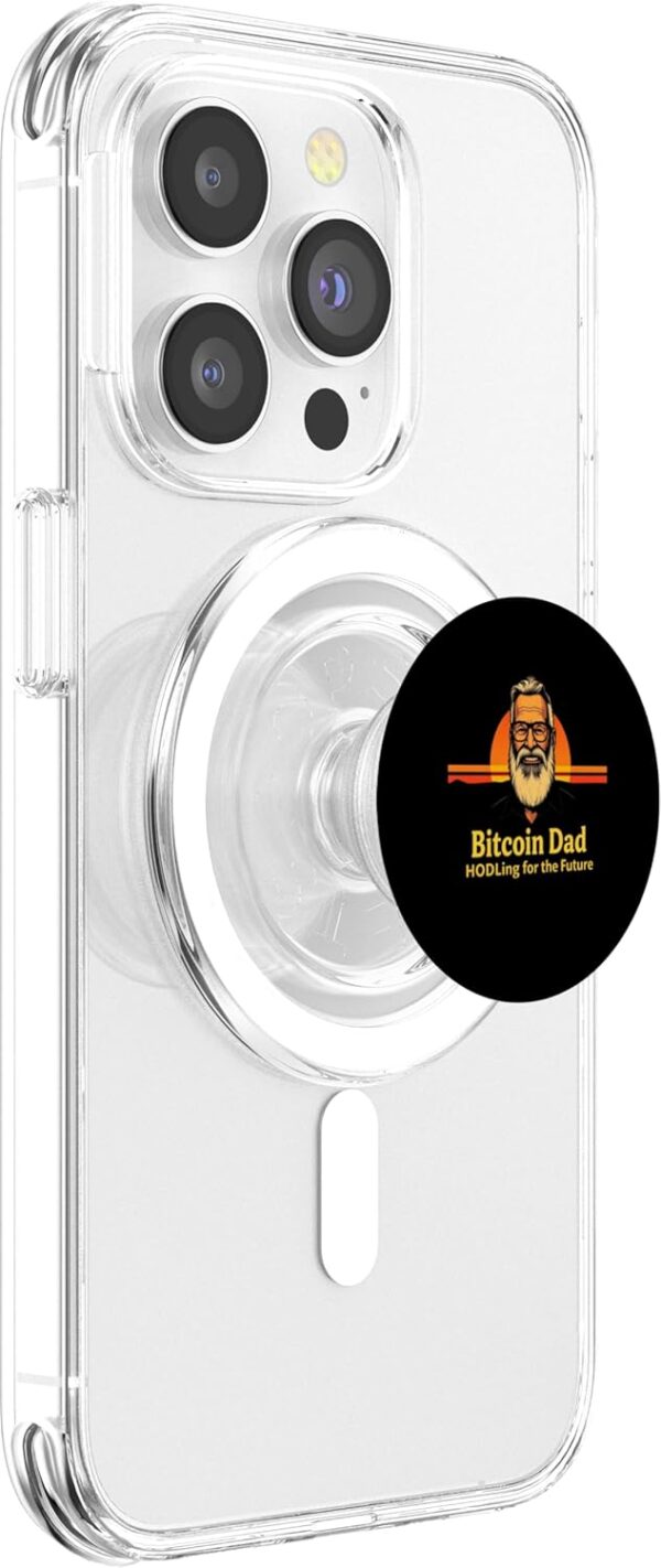 Crypto Dad Design Bitcoin Investor Gift HODL Legend PopSockets Clear - Image 4