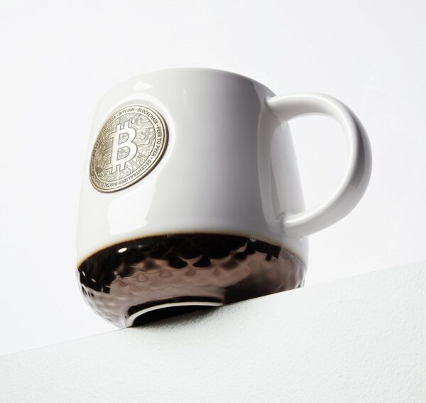 Crypto Bitcoin Coffee Mug, Ceramic Mug Cup, Digital Currency White - Image 6