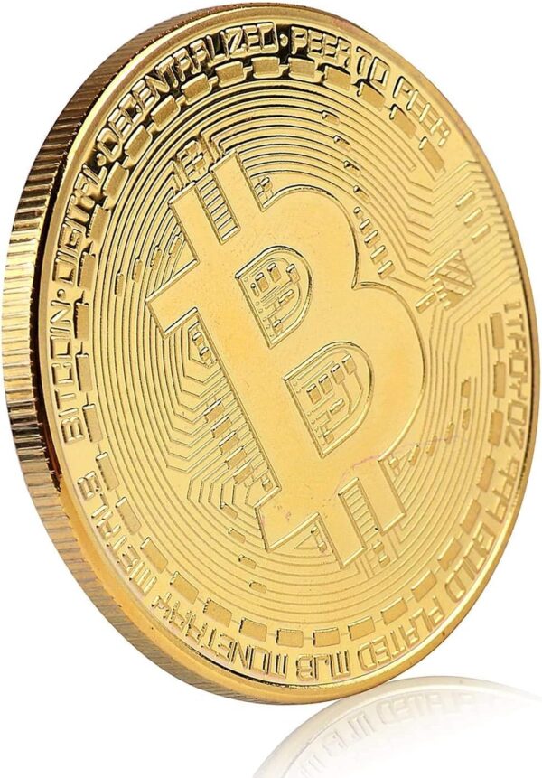 10 Pcs Bitcoin Coin Souvenir with Case, Physical Gold - Image 5