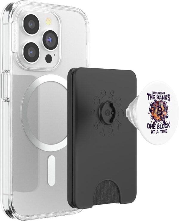 BTC Blockchain Outfit - for crypto investors & miners PopSockets Black - Image 3