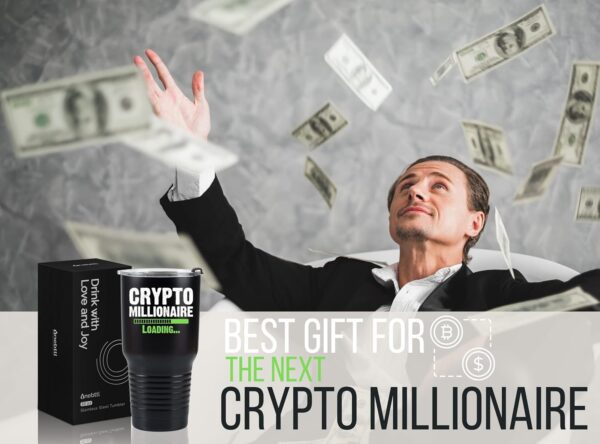 Onebttl Crypto Gifts for Men, Currency 30oz Stainless Black - Image 2