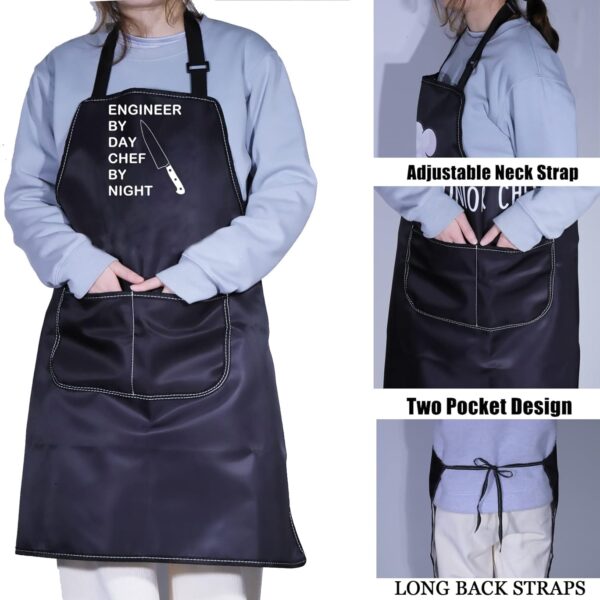 PXTIDY Funny Engineer Gift Kitchen Apron Cooking Lover By Black - Image 5