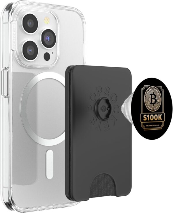 Bitcoin 100k welcome to the club, bitcoin crypto PopSockets PopWallet Black - Image 3