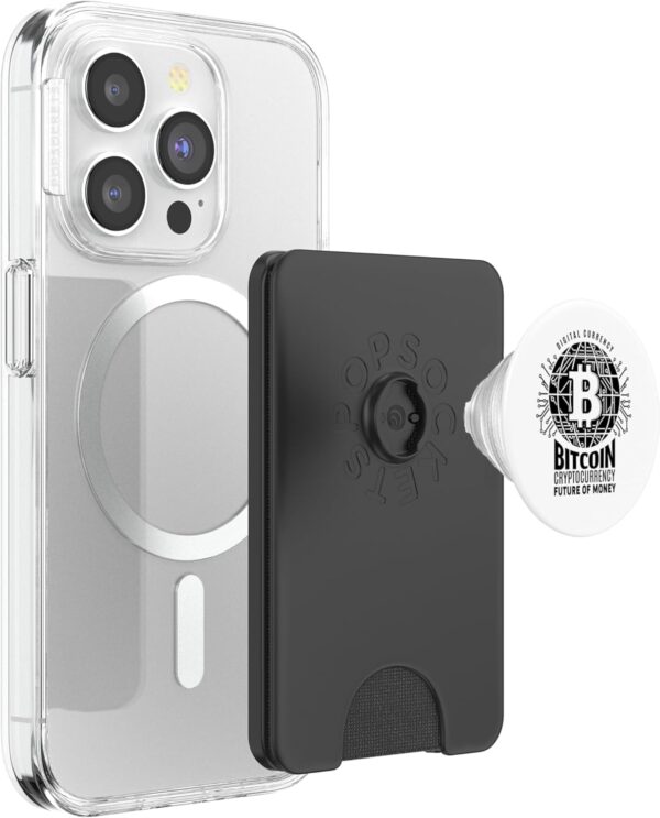Graphic Bitcoin Future of Money HODL BTC Tee Crypto Gifts PopSockets Black - Image 3