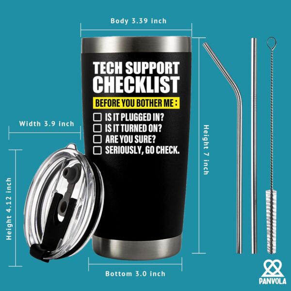 Panvola Tech Support Checklist Technical Gifts Computer 20 oz, Black - Image 8