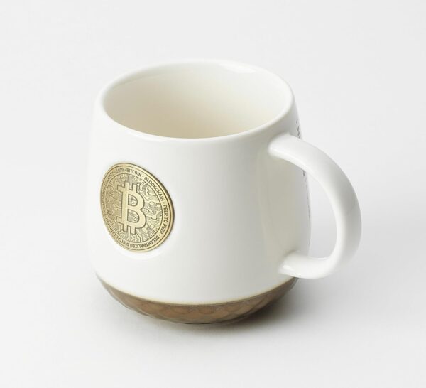 Crypto Bitcoin Coffee Mug, Ceramic Mug Cup, Digital Currency White - Image 4